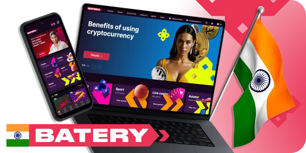 Play casino games and bet on sports with Batery India