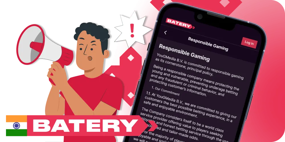 Pesponsible gaming rules while playint at Batery in India